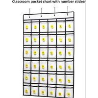 36 Clear Pockets Classroom Pocket Chart for Cell Phones Hanging Organizer for Calculator Holder