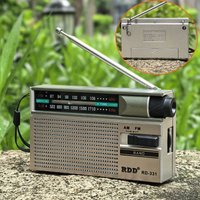Mini Portable FM AM Radio Rehchargeable Vintage Dual Band Radios with Telescopic Antenna Rotary Switch 2 Power Supply for Elder