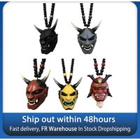 Japanese Oni Helmet Car Hanging Pendant Kabuto Masks Car Rear View Mirror Pendant Halloween Car Decorations Gift