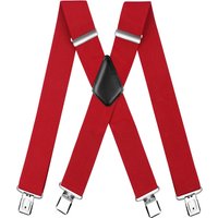 Men's Suspender Trousers Braces with Strong 2 inch Wide 4 Clips Heavy Duty for Men High Elastic X Style Adjustable Suspenders