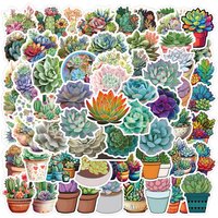 60pcs Funny Cute Succulent Plant Stickers DIY Decoration Laptop Scrapbook Phone Suitcase Stationery children's toys Sticker
