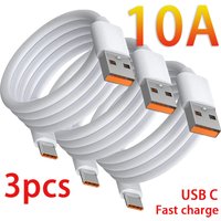 1/3PCS 10A USB Type C Cable Super Fast Charging Cable High Speed USB C Data Cord For Xiaomi Huawei Samsung Quick Charing Cables