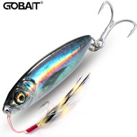 GOBAIT Metal Jig Lure 10g 18g Spoon 3D Eye Treble Hooks Pesca Sinking Pencil Spinnerbait Fishing Tackle Artificial Bait