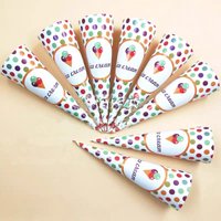 1000Pcs/lot Ice Cream Cone Paper Cover Disposable Cones Tray Paper Sleeve DIY Home Summer Party Supplies 14x4cm/5.51x1.58inch
