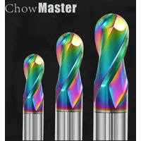 Aluminum Ball Cutter HRC55 2 Flute DLC Aluminized Carbide Ball Cutter CNC CNC Milling Aluminum, Copper and Acrylic Tools