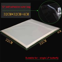 50Pcs 12" LP Vinyl Record Outer Sleeves Flat & Self-Adhesive 32.3x32cm Waterproof Dustproof