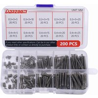 0.3/0.4mm 200pcs 304 stainless steel multi-variety compression spring set for domestic industrial use, mini spring repair,5-25mm