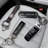 Carbon Fiber Texture Car Key Chain Ring Auto Keychain For Jaguar XE XF XJ F-Type F-Pace XKR XJS E-Pace I-Pace S-Type X-Type XFR
