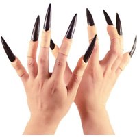 Finger Nail Cover False Nails Witch Fingernail Claws Halloween Masquerade Finger Nails Zombie Scary Cosplay DIY Witch Claws