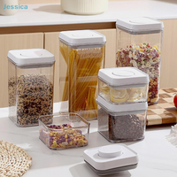 ♥Push-Lock Airtight Food Storage Containers - Stackable Plastic Pantry Organizer for Cereal, Pasta & Snacks