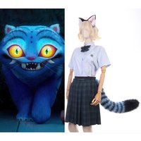 Simulated Plush Tiger Derpy Tail Ear Cosplay Costume Animal Tiger Tail Ears sets Maid Dress Accessories Halloween Party Costumes
