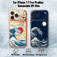 The Great Wave Painting Removable UV Film for iPhone 17 Pro 17 ProMax Hydrogel Sticker