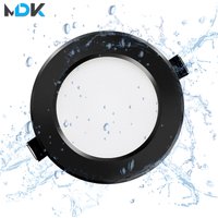 Plafonnier LED encastré noir étanche 5W 9W 12W 15W 18W AC 220V 230V 110V Spot IP65