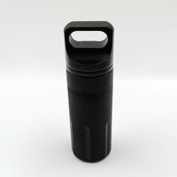 Portable Aluminum Cylindrical Keychain Hanger with Sealed Container Made of Metal and Resistant To Water Damage