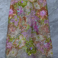 Floral Sequin Embroidered Mesh Fabric for DIY Sewing Skirt Dress Accessories Lace Clothing Fashion Cloth By The Yard