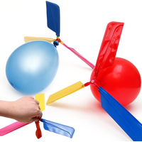 3/6/9sets Balloon Propeller Helicopter Science Kit Fun Experiment Game Tool Party Festival DIY Flying Entertainment Supplies XJM