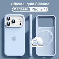 Oficjalne etui z płynnego silikonu do bezprzewodowego ładowania magnetycznego Magsafe dla iPhone 18 17 Pro Max 16 15 14, miękka osłona z bumperem.