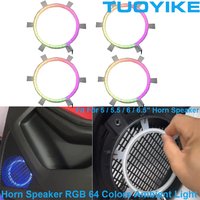 4PCS LED Symphony Car Audio Horn Loudspeaker 64 Colors Interior Ambient Atmosphere App Control Door Decorate Lights 210 Modes