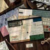 36 Pcs Vintage Material Paper Label Tickets Decorative Junk Journal Planner DIY Scrapbooking Collage Craft Handmade paper