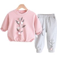 New Spring Autumn Fashion Baby Girl Clothes Children Cute Casual T-Shirt Pants 2Pcs/Sets Toddler Sports Costume Kids Tracksuits