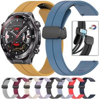 22mm/20mm Silicone Strap for Huawei Watch GT Runner 2/Ultimate 2 Magnetic Buckle Wristband OPPO Watch X3-S-X2 Accessory Bracelet