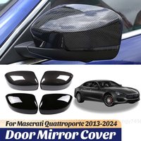 Couverture de rétroviseur de porte latérale noire brillante en Fiber de carbone, mise à niveau de voiture pour Maserati Quattroporte 2013 – 2024, accessoires de style