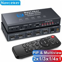 Navceker 4K HDMI Quad Screen Multiviewer 2x1 3x1 4x1 PIP Seamless Switch 4 In 1 Out HDMI Multi Viewer for Camera PC to Monitor