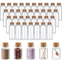 10pcs Small Glass Bottles with Clear Cork Stopper Jars Tiny Wedding Vials 0.5-5ml Message Favor Containers Jewelry Spell Jars