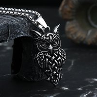 Good Polished Vintage 316L Stainless Steel Fashion Owl Pendant Necklace For Man Women Party Gift Animal Jewelry