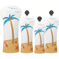 Tropical Coconut Tree Pattern Golf Club Head Cover - Durable Synthetic Protective Cover with Vibrant Palm Tree