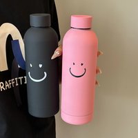 500ml New Stainless Steel Smile Vacuum Flask Insulated Cup Outdoor Sports Portable Water Bottle