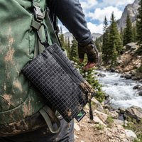 Portable Lightweight Outdoor Storage Bag Waterproof Wear Resistant Key Card Wallet Zipper with Rope Outdoor Organizer Travel