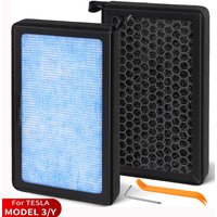 Air Filter For Tesla Model 3 Model Y 2017-2026 HEPA Activated Carbon Tesla Cabin Air Filter Replacement Accessories 2Pack