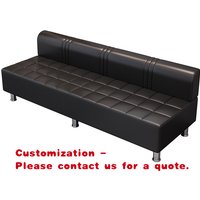 custom.2026 Modern Light Luxury Black Leather Waiting Sofa Barbershop Beauty Salon Waiting Chair
