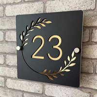 Personalized Hollow Acrylic Outdoor Door Sign, Customizable Address Marker, Floating Installation, Wall Decoration, Street Numbe
