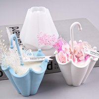 3D Umbrella Candle Cup Silicone Mold DIY Handmade Vase Plaster Concrete Resin Storage Box Craft Casting Molds Home Decor Supplie
