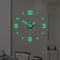 Luminous Decoration Digital Wall Clock Homes DIY Watches Frameless Decoration for Bedroom Families Living Room Stereo Led