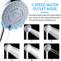 Bathroom Sprayer Shower Jetting Shower Head Water Saving Handheld Adjustable 5 Modes SPA Shower Bath Head Bathroom Accessories