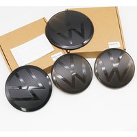2pcs Front Rear Emblem For VW Polo 14~18 21~25 Modified Black Flat Mirror Logo Cover Stickers Accessories Extra Pro Plus Value