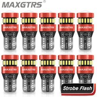 10x Flash Strobe W5W T10 LED Canbus Light Bulbs Car Parking Wedge Clearance Lights White Red Yellow Ice Blue LENS No Error 12V