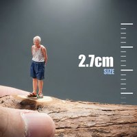 Micro Landscape Decor Old Man Miniature People Figurine 1/64 Resin Mini Doll for Dollhouse Accessories and Scenery Layout