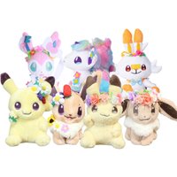 Pokemon Plush Christmas Easter Wreath Pikachu Eevee Scorbunny Ponyta-Galar Sylveon Kawaii Anime Figure Stuffed Toys Kids Gifts