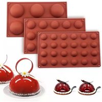6/15/24 holes Hemisphere Silicone Baking Mold Half Ball Mold Hot Chocolate Bomb Cocoa Dome Mousse Ice Cream Tool