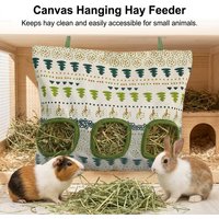 Hay Bag Hanging Pouch Feeder Holder Feeding Dispenser Container for Rabbit Guinea Pig Small Pet Animals Feeder Bag