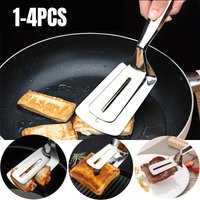1-4pc Stainless Steel Steak Clips Multifunctional Food Tongs Picnic BBQ Clip Cooking Tong Fish Meat Pizza Kitchen Baking Tools