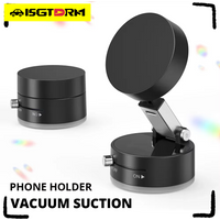 Mini Vacuum Double Side Magnetic Suction Cup Holder For iPhone Universal Android Smartphone Foldable Kitchen Lazy Phone Bracket