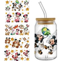 Mickey 12 Zodiac Collection Designs Collection UV DTF 3D Sticker for 16oz Libbey Cup Decal DIY Transfer Sticker Cup Wraps