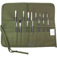 Durable Canvas Roll Up Pen Bag 22/30 Holes Watercolor Oil Paint Brush Cases Multifunction Wrap Pouch Pencil Bag Stationery