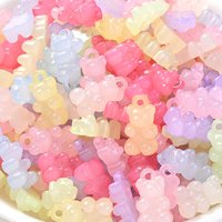 30pcs Candy Cute Animal Bear Pendant Color BeadsCharms Beads For Jewelry Making Necklace Earring Bracelet DIY Accessories