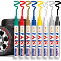 8 Color Waterproof Cars Wheel Tire Oily Pen Auto Rubber Tyre Colorful Permanent Paint Pen Graffiti Touch Up Paint Marker